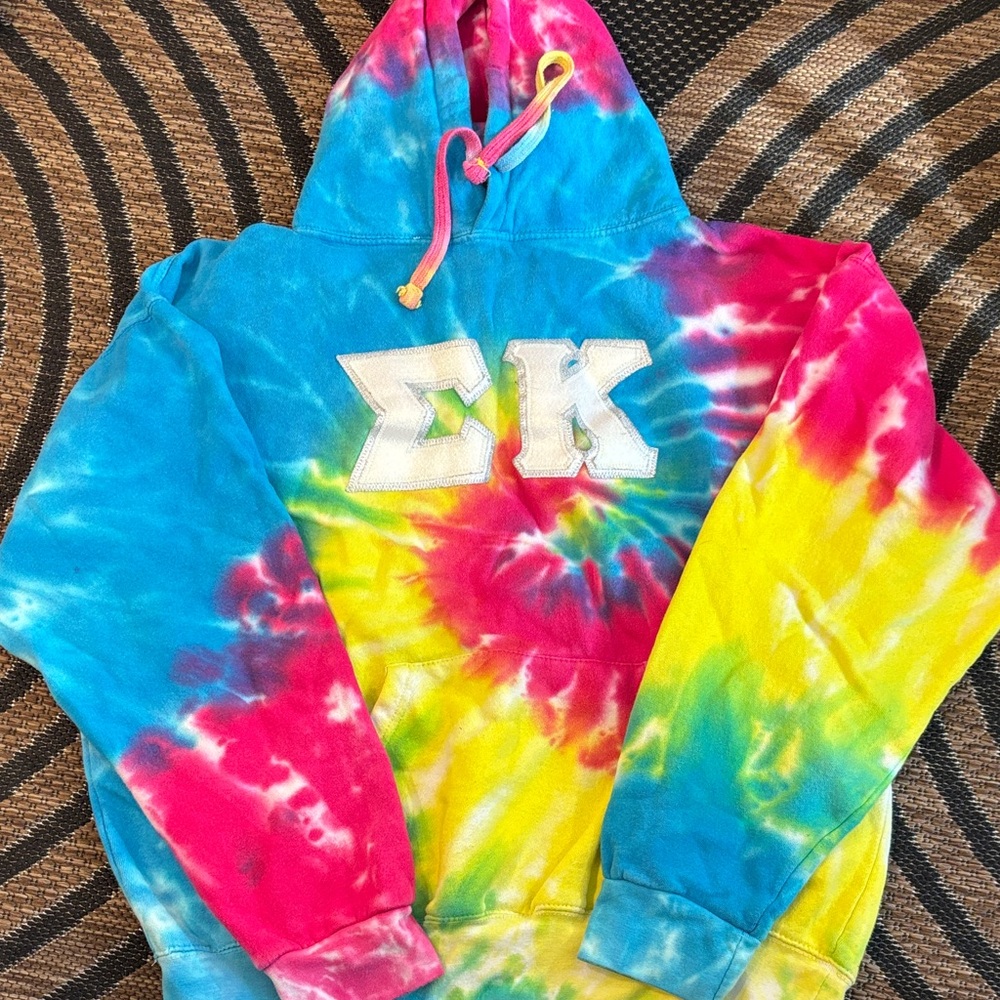 Colorful Tie-Dye Sigma Kappa EK Hoodie